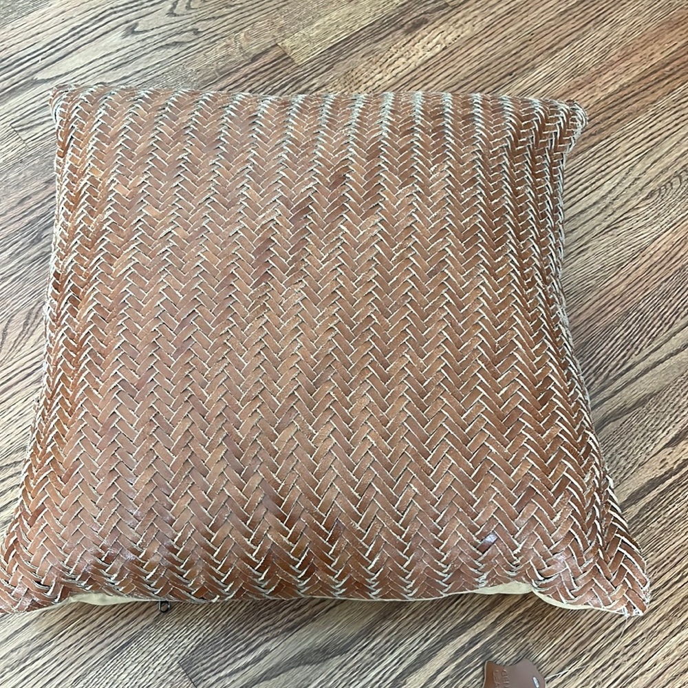 NWT Leather Pillow